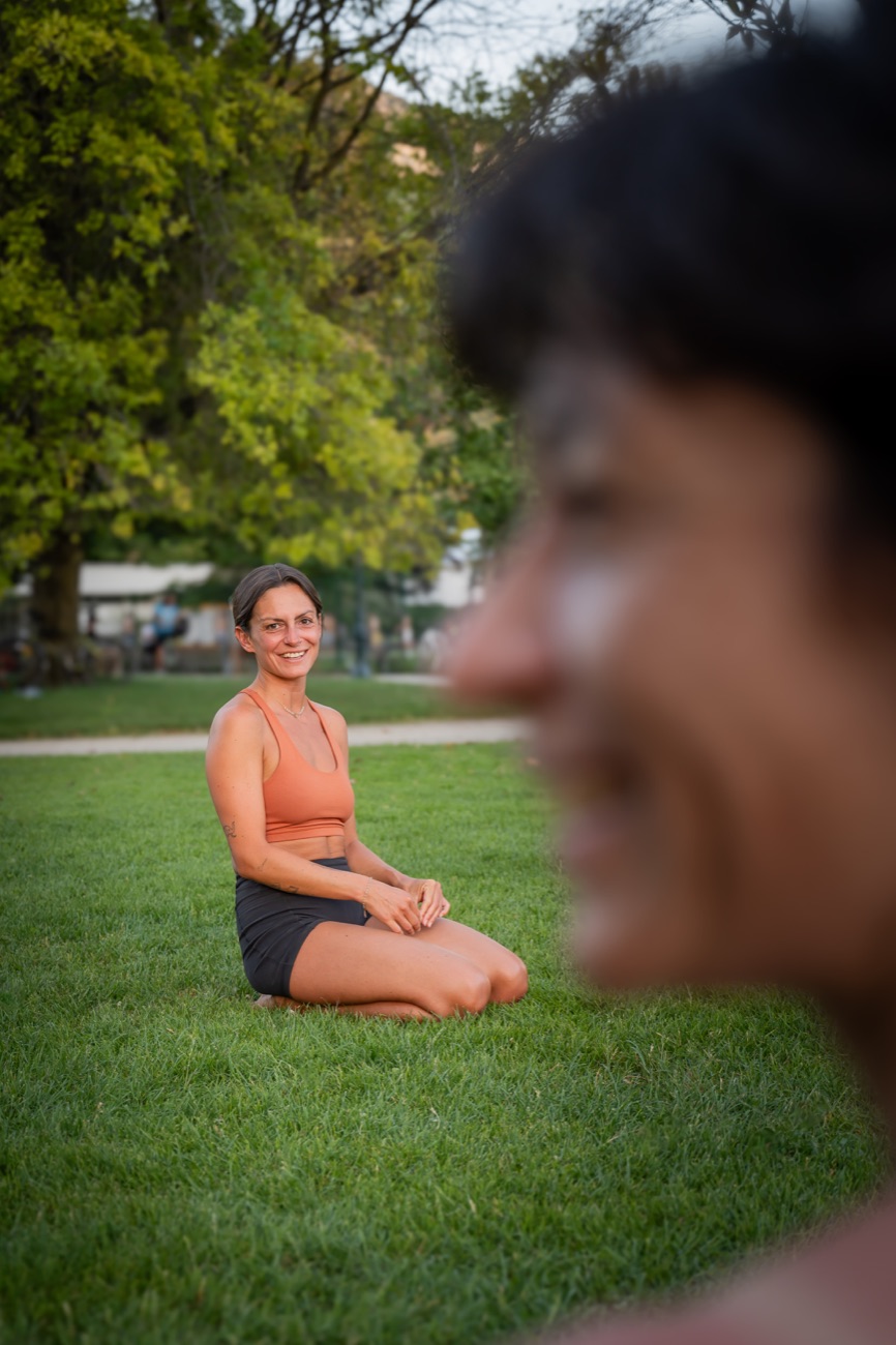 Moment de partage et de sourire pendant la séance